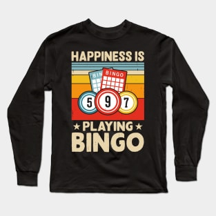 Happiness Is Playing Bingo T shirt For Women Long Sleeve T-Shirt